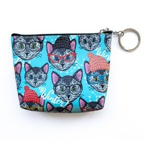 Winter cats small coin purse